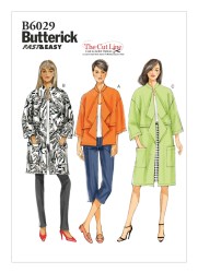 6029 SO EZ BUTTERICK CASCADING LOOSE MANDARIN JACKET LENGTHS PATTERN 4-14 XS-MED NEW